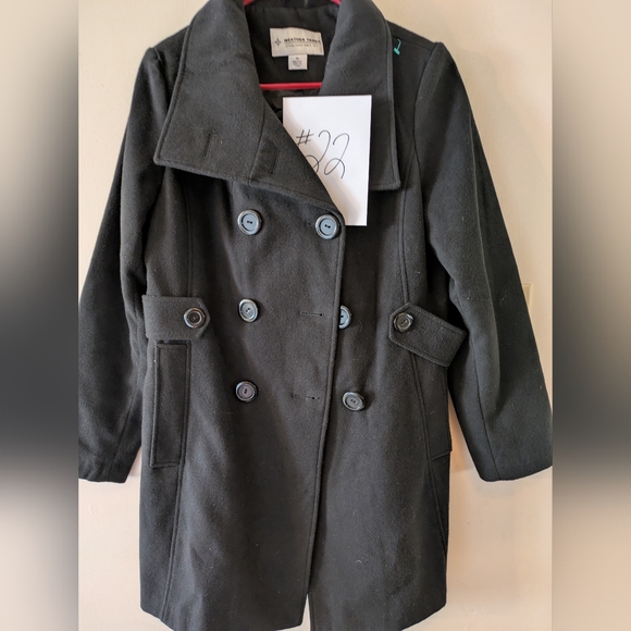 #22 Weather Tamer Women's Black Peacoat - Picture 1 of 8